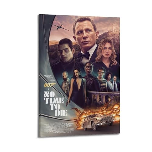 PKEUEHXTO James Bond Filmposter "No Time to Die", dekoratives Gemälde, Leinwand, Wandposter und moderne Familienschlafzimmer-Dekoration, 50 x 75 cm PKEUEHXTO James Bond Filmposter "No Time to Die", dekoratives Gemälde, Leinwand, Wandposter und moderne Familienschlafzimmer-Dekoration, 50 x 75 cm von PKEUEHXTO