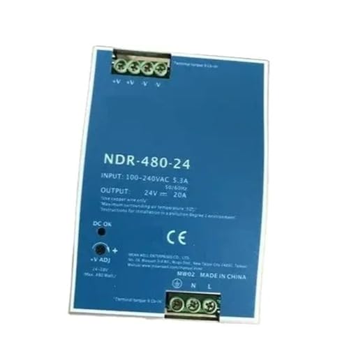NDR-480-24 DC 24V 20A 480W Einzelausgang DIN-Schienen-Industrienetzteil (Color:NDR-480-24 24V) von PKHDLYEU