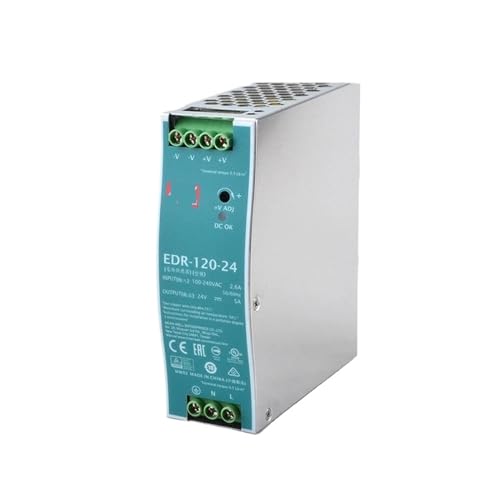 PKHDLYEU 120 W Slim-Switching-Netzteil mit einem Ausgang montiert auf industrieller DIN-Schiene EDR-120-12 EDR-120-24 EDR-120-48 (Size : EDR-120-12) von PKHDLYEU