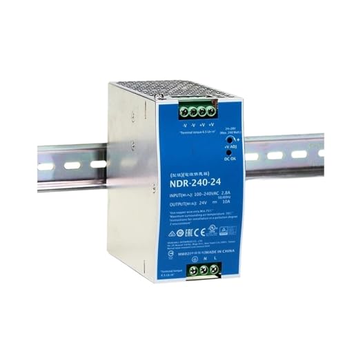 PKHDLYEU 240 W Slim-Switching-Netzteil mit einem Ausgang montiert auf industrieller DIN-Schiene 24V10A 48V5A NDR-240-24 NDR-240-48 (Größe :NDR-240-24) von PKHDLYEU