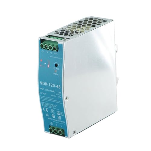 PKHDLYEU 2PCS EDR-120 Industrielles Netzteil auf DIN-Schiene AC zu DC 12V 24V 48V 120W Single Output Switching Netzteil mit PFC (Color : NDR-120(2PCS), Size : 48V_120W) von PKHDLYEU