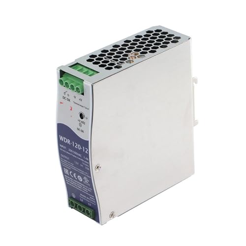PKHDLYEU 2PCS EDR-120 Industrielles Netzteil auf DIN-Schiene AC zu DC 12V 24V 48V 120W Single Output Switching Netzteil mit PFC (Color : WDR-120(2PCS), Size : 12V_120W) von PKHDLYEU