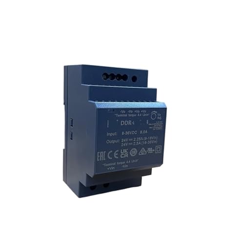 PKHDLYEU DDR-60L Serie DDR-60L-5 DDR-60L-12 DDR-60L-15 DDR-60L-24 DC DC auf Hutschiene Netzteil mit CC-Schaltung (Größe: DDR-60L-5) von PKHDLYEU