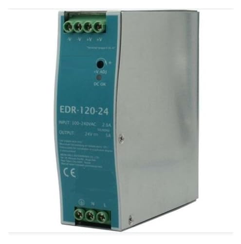 PKHDLYEU Dünnes industrielles Schaltnetzteil, 120 W, DIN-Schiene, Ausgang, EDR-120-12 EDR-120-24 EDR-120-48 (Farbe: EDR-120-12 12 V) von PKHDLYEU