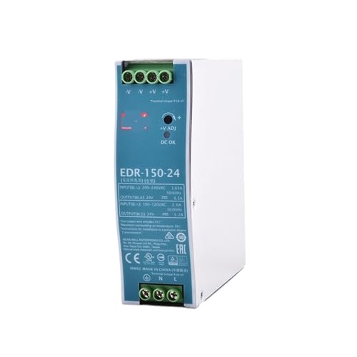 PKHDLYEU EDR-150-24 150 W 24 V DIN-Schienen-Schaltnetzteil 110 V/220 V AC auf 24 V DC 6,5 A PKHDLYEU EDR-150-24 150 W 24 V DIN-Schienen-Schaltnetzteil 110 V/220 V AC auf 24 V DC 6,5 A von PKHDLYEU