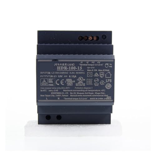 PKHDLYEU HDR-100-15 92 W DIN-Schienen-Switching-Netzteil 15 V 110 V/220 V AC zu 15 V DC 6,13 A Dünnstufenform, isolierter Durchgang LPS PKHDLYEU HDR-100-15 92 W DIN-Schienen-Switching-Netzteil 15 V 110 V/220 V AC zu 15 V DC 6,13 A Dünnstufenform, isolierter Durchgang LPS von PKHDLYEU