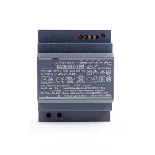 PKHDLYEU HDR-100-48N 100 W 48 V DIN-Schienen-Schaltnetzteil Dünnes Stufenförmiges Isoliertes Netzteil 110 V/220 V AC zu 48 V DC 2,1 A von PKHDLYEU