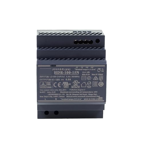 PKHDLYEU HDR-100 90W-100W 12V 15V 24V 48V Schaltnetzteil auf DIN-Schiene 110V/220VAC dünne isolierte Stufenform (Farbe: HDR-100-15N 15V) von PKHDLYEU