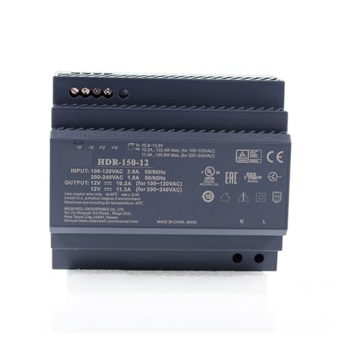 PKHDLYEU HDR-150-12 135,6 W DIN-Schienen-Schaltnetzteil 12 V 110 V/220 V AC zu 12 V DC 11,3 A Dünne Stufenform Einstellbare Spannung PKHDLYEU HDR-150-12 135,6 W DIN-Schienen-Schaltnetzteil 12 V 110 V/220 V AC zu 12 V DC 11,3 A Dünne Stufenform Einstellbare Spannung von PKHDLYEU