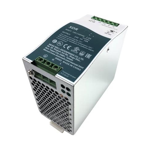 PKHDLYEU SDR-240 Dünnes DIN-Schienen-Schaltnetzteil 240 W 110 V/220 V AC auf 24 V/10 A 24 V/5 A Industrial Hutschienen-Trafo SMPS (Farbe: SDR-240-24 24V 10A) von PKHDLYEU