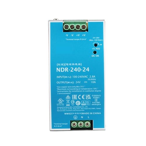 PKHDLYEU Schaltnetzteil auf DIN-Schiene mit Ausgang 240 W 24 V Serie NDR für industrielle Steuerungssysteme von PKHDLYEU