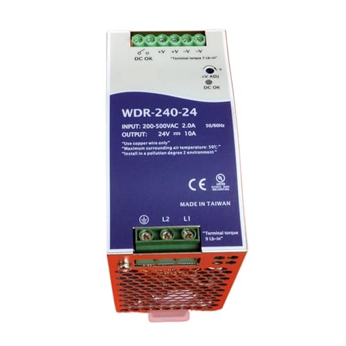 Serie WDR-240 WDR-240-24 WDR-240-48 Dünnes industrielles Netzteil 240 W auf DIN-Schiene mit ultrabreitem Eingang WDR-240-24 WDR-240-48(Size:WDR-240-24V) von PKHDLYEU
