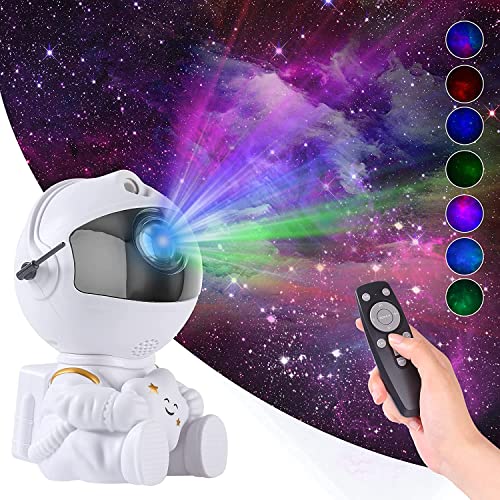 PKKP Astronaut Sternenhimmel Projektor, 360° Drehen Spacebuddy Projektor mit Fernbedienung und Lichter, Sternenprojektor LED Nachtlicht für Kinder Schlafzimmer Raumdekor Dekorative von PKKP