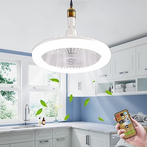 PKKP Deckenventilator mit Beleuchtung und Fernbedienung, 30W LED Deckenleuchte Dimmbar, 3 Lüftungsgeschwindigkeiten Ventilator Lampe für Wohnzimmer, Esszimmer, Schlafzimmer, Büro von PKKP