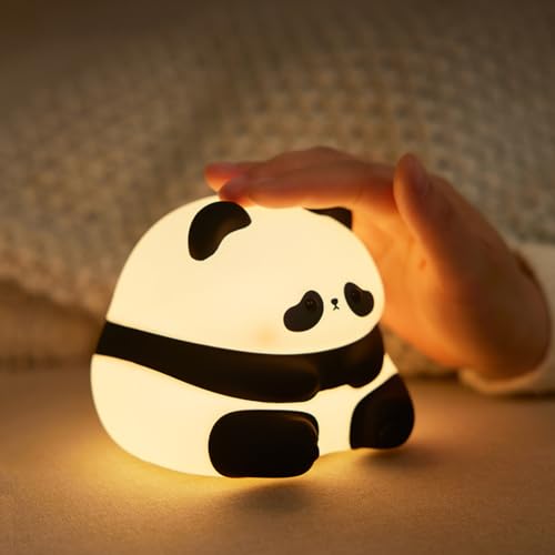 PKKP Panda Nachtlicht für Kinder, Süße Nachtlichter Dimmbar, Silikon Stilllicht baby mit Timer und Touch, USB Aufladung Nachttischlampe für Zimmerdekoration Kindergeschenke von PKKP