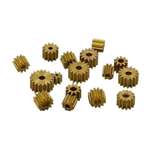 PKNVKZIDK 0.3-M Modulus Brass Metal Copper Gear Teeth Toy Car Electronic Starter Transmission Gear Fit 1mm 1.5mm 2mm Shaft 10T 11T 1.48MM von PKNVKZIDK