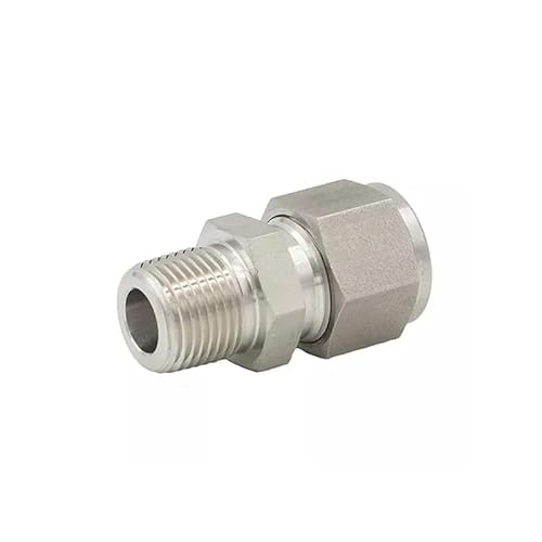 PKNVKZIDK 1PC 304 Stainless Steel Double Ferrule Fitting 8mm OD Tube to 1/8" Hex Male Thread Straight Joint von PKNVKZIDK