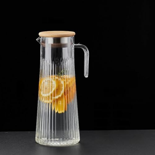 1.1L/1.2L/1.6L BPA-freier Kunststoffkrug mit Deckel, moderner Wasserkrug für Saft & Kaffee, bruchsicher & hitzebeständig (0-120°C), einfaches Ausgießen & auslaufsicheres Design von PKRANZYHKAL
