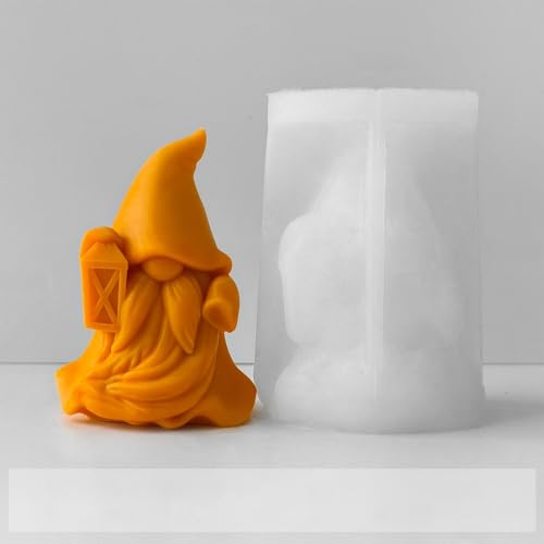 3D-Zwergen-Silikonform für selbstgemachte gruselige Kerzen, Wachs, Harz, Premium-Kerzenformen und Silikon-Bastelset (BPA-frei), 5-teilig, Laternen-Zwerg von PKRANZYHKAL