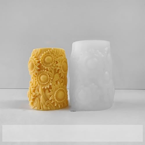 Sonnenblumen-Silikonformen für Kerzenherstellung, 3D-Kerzenformen, Aromatherapie, Sojawachs, ätherisches Öl, Harz und Seife, einfach zu entformen, wiederverwendbar, umweltfreundlich, 4 Stück Sonnenblumen-Silikonformen für Kerzenherstellung, 3D-Kerzenformen, Aromatherapie, Sojawachs, ätherisches Öl, Harz und Seife, einfach zu entformen, wiederverwendbar, umweltfreundlich, 4 Stück von PKRANZYHKAL