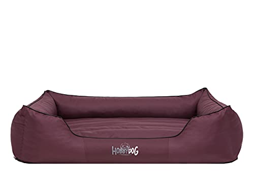 HobbyDog Hundebett Hundekorb Hundesofa für Haustier Grosse Hunde Waschbar - Comfort L - Bordeaux von Hobbydog