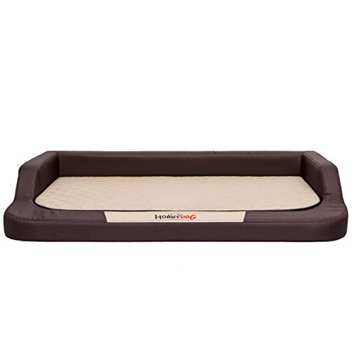 Hundebett Hundekorb Hundesofa Orthopädisch für Haustier Grosse Hunde Waschbar - Medico XXL - Braun mit Beige von Hobbydog