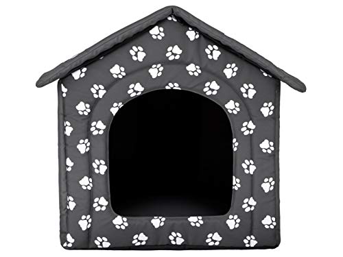 Hobbydog Hundehütte Hundebett Tierbett Katzenbett Grau mit Pfoten von Hobbydog