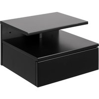 Pkline - Ashlan Nachttisch wandhängend mit 1 Einlegeboden, 1 Schublade schwarz 11-0000093762 von PKline