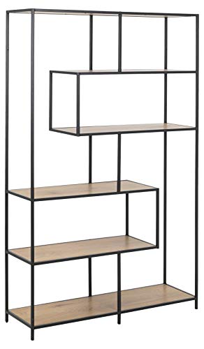 PKline Regal Sea 4 Ablagen Eiche Metall schwarz Standregal Bücherregal Raumteiler von PKline