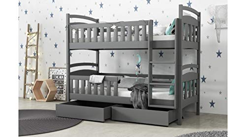 Bambino 5 Etagenbett Kinderbett Hochbett Doppelbett weiß grau Kiefer (garu, rechts) von PL MARKET