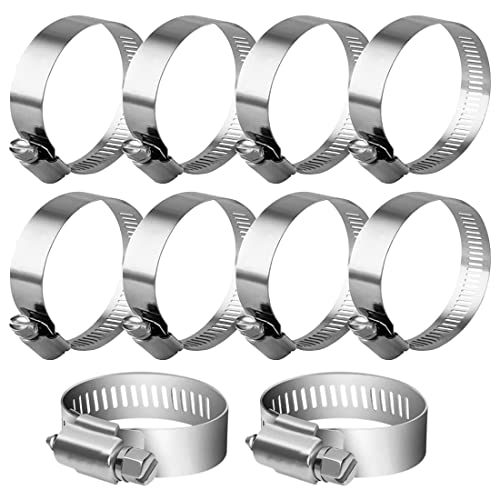 PLABBDPL 10 Stück Schlauchschellen Set - Rohrschelle mit einstellbarem Durchmesser - Korrosionsbeständige Befestigungsschelle - Praktische Schraubschellen in Premium Qualität (33-57 mm) von PLABBDPL