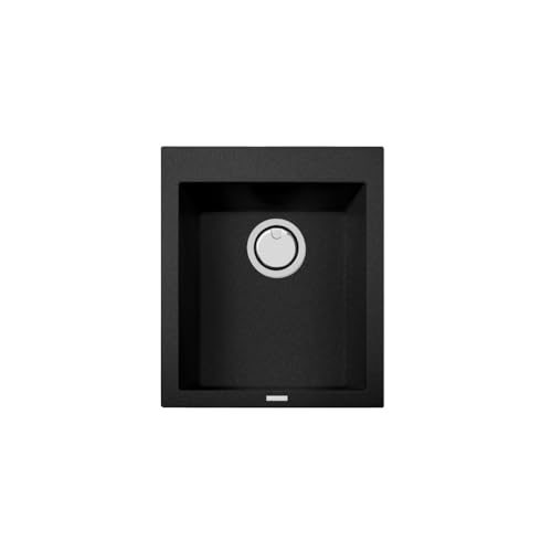 Küchenspüle aus Quarz, Einbauspüle PLADOS ON4110, Einzelbecken 41 cm, Schwarz Metall Küchenspüle aus Quarz, Einbauspüle PLADOS ON4110, Einzelbecken 41 cm, Schwarz Metall von PLADOS