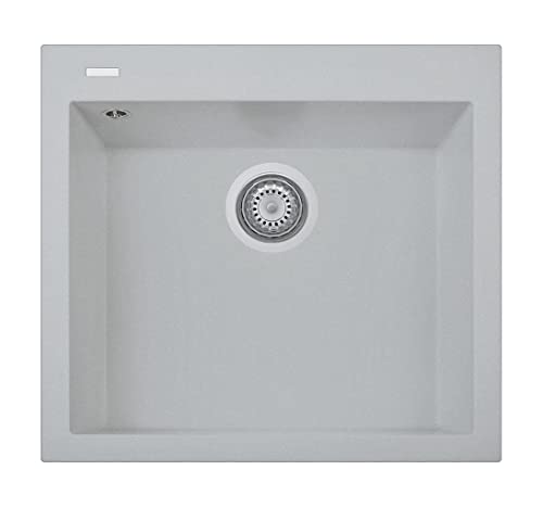 Quarzspüle für Küche, Einbauspüle PLADOS ON5610, Einzelbecken 56 cm, Aluminium Quarzspüle für Küche, Einbauspüle PLADOS ON5610, Einzelbecken 56 cm, Aluminium von PLADOS