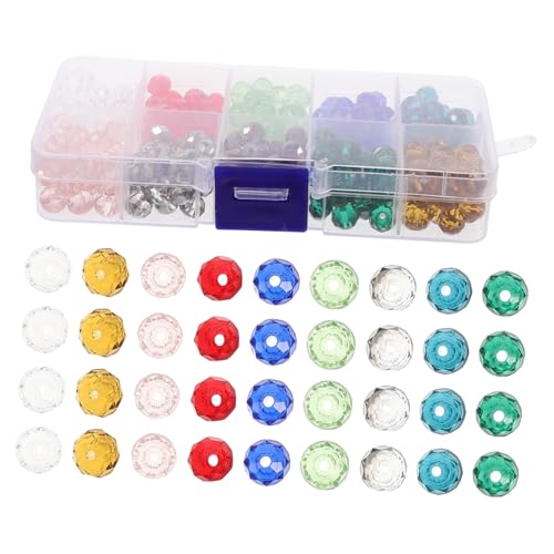 PLAFOPE 1 Schachtel Bunte Facettierte Glas Spacer Perlen Leichte Langlebige Abstandsperlen für DIY Schmuckherstellung Transparent zum Auffädeln von Armbändern und Halsketten PLAFOPE 1 Schachtel Bunte Facettierte Glas Spacer Perlen Leichte Langlebige Abstandsperlen für DIY Schmuckherstellung Transparent zum Auffädeln von Armbändern und Halsketten von PLAFOPE