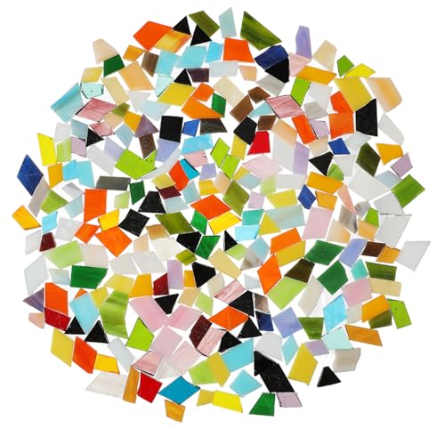 PLAFOPE 1 Schachtel Glasmosaiksteine Klein Verschiedene Formen DIY Bastel-fliesen Glasstücke Mosaiksteine für Kreative Dekoration Handgemachte Kunstprojekte von PLAFOPE