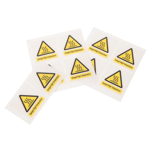 PLAFOPE 10 Blatt Teiliges Hitzewarnaufkleber Selbstklebend Pc Material Hohe Temperatur Warnschild für Maschinen Oberflächen Sicherheitskennzeichnung für Büro und Industrie von PLAFOPE