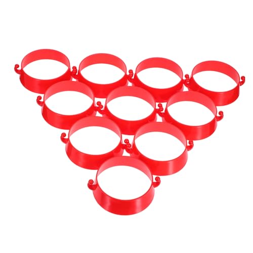 PLAFOPE 10 Stück Anschlussring von Straßenkegeln Kettenglieder Verbindungsringe aus Kunststoff Kettenanschluss der Baustelle Verkehrsbarrierezubehör Plastikkette für Verkehrskegel Abs rot von PLAFOPE