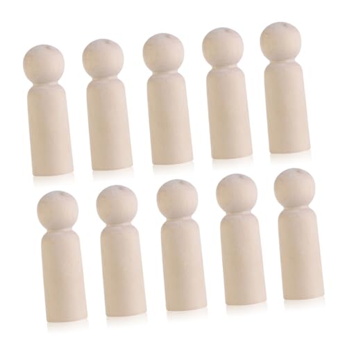 PLAFOPE 10 Stück Teiliges DIY Holzfigur zum Bemalen Natürliche Holz Peg Dolls als Personalisierbare Cake Topper für Hochzeitstorten und Partydeko Handgefertigte Holzfiguren zum Basteln und von PLAFOPE