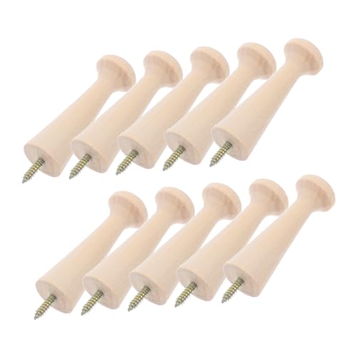 PLAFOPE 10 Stück Teiliges Holz-wandhaken aus Massivem Holz Langlebige Garderobenhaken für Flur und Eingang Minimalistisches Design Vielseitige Kleiderhakenleiste zur Praktischen von PLAFOPE
