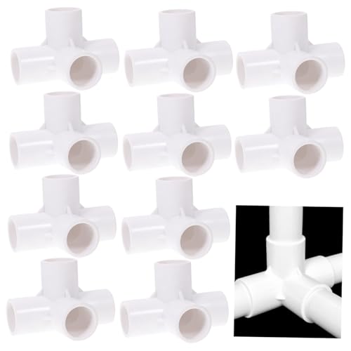 PLAFOPE 10 Stück Teiliges PVC Winkelverbinder Feuchtigkeitsbeständig Hitzebeständig bis Korrosionsfest Langlebig für Gewächshausrahmen Möbel und Rohrverbindungen von PLAFOPE