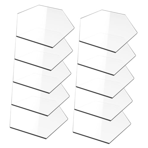 PLAFOPE 10 Stück Teiliges Sechseckiges Transparentes Reserviert Schild Transparent DIY Tischzeichen für Hochzeit Bankett Party Sitzplatzanzeige Robust von PLAFOPE