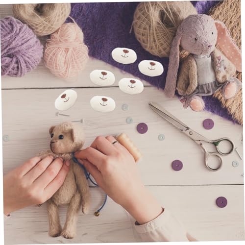 PLAFOPE 10 Stück Teiliges Sicherheitsnasen für Stofftiere Weiche DIY Plüschtiere Nase Basteln Zubehör Sichere und Langlebige Tiernasen für Handgemachte Amigurumi und Puppen Beige Einfach von PLAFOPE