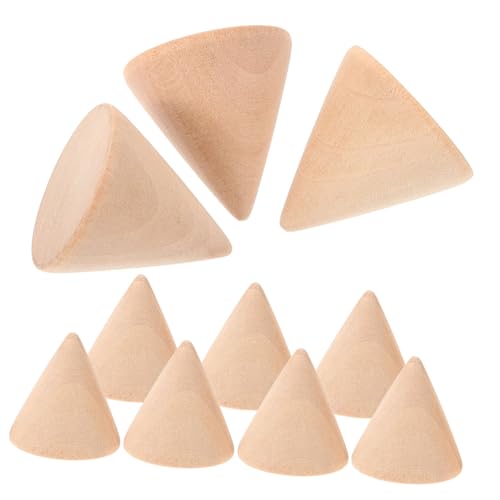 PLAFOPE 10 Stück Teiliges Unlackierte Holzkegel DIY Schmuckständer Holzornament Bastelzubehör für Ringpräsentation Hochzeitsschmuck-display Bemalbar und Dekorierbar von PLAFOPE