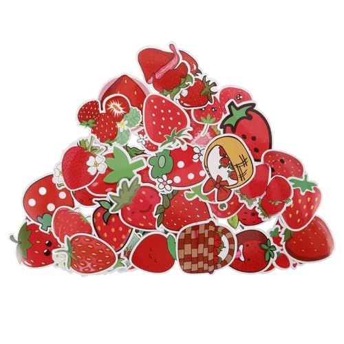 PLAFOPE 100 Stück Erdbeer Aufkleber Kleine Belohnungssticker für Motivationssticker Klassenzimmer Preise Party Deko für Wasserflasche Laptop Notizbuch von PLAFOPE