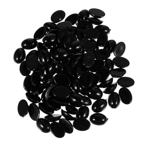 PLAFOPE 100 Stück Teiliges Schwarzes Kunststoff Sicherheitsaugen Oval Flach für DIY Puppen und Bärenbasteln Leichte Tragbare Bastelmaterialien für Eltern von PLAFOPE