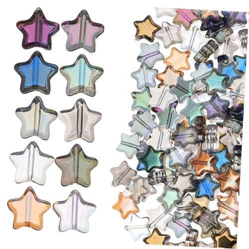 PLAFOPE 100 Stück Teiliges Sternperlen aus Glas Mehrfarbige Fünfzackige Schmuckperlen für Armbandherstellung Glänzende Glatte Bastelperlen Vielseitig Einsetzbar für DIY Armbänder und PLAFOPE 100 Stück Teiliges Sternperlen aus Glas Mehrfarbige Fünfzackige Schmuckperlen für Armbandherstellung Glänzende Glatte Bastelperlen Vielseitig Einsetzbar für DIY Armbänder und von PLAFOPE