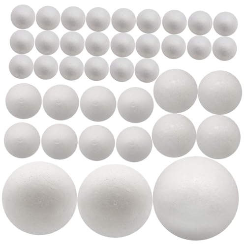 PLAFOPE 100 Stück Weiße Schaumstoffkugeln Polystyrol Bastelmaterial für DIY Kunsthandwerk Party Deko Hochzeit Schule Blanke Unbemalte Bälle für Kreative Projekte von PLAFOPE