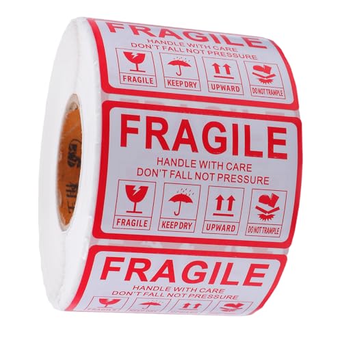 PLAFOPE 1000 Stück Selbstklebende Fragile Warning Labels für Versand Stark Haftende Verpackungsaufkleber Zerbrechlich Handle With Care Warnetiketten für Umzug und Paketlogistik PLAFOPE 1000 Stück Selbstklebende Fragile Warning Labels für Versand Stark Haftende Verpackungsaufkleber Zerbrechlich Handle With Care Warnetiketten für Umzug und Paketlogistik von PLAFOPE