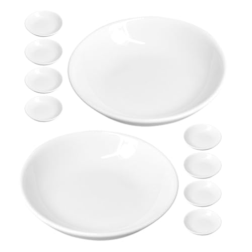 PLAFOPE 12 Stück Teiliges Kunststoff Stapelbar Praktische Mischschalen für Aquarell Pigmentmalerei Weiße Einfarbige Trays für Künstler und Hobby Maler von PLAFOPE