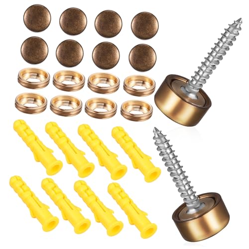 PLAFOPE 16 Sätze Teiliges Messing Selbstbohrende Dekorative Schrauben mit Vintage Kappen Rostfrei Stabil für Spiegel Möbel und Heimdekor Einfache Montage Eleganter Antik look PLAFOPE 16 Sätze Teiliges Messing Selbstbohrende Dekorative Schrauben mit Vintage Kappen Rostfrei Stabil für Spiegel Möbel und Heimdekor Einfache Montage Eleganter Antik look von PLAFOPE
